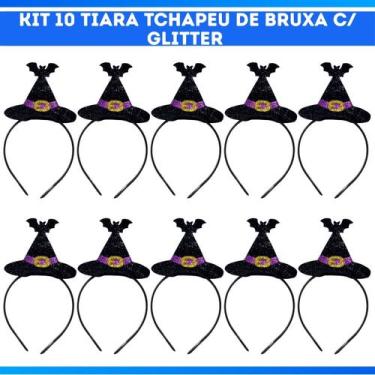 Imagem de KIT 10 Tiaras Chapeu de Bruxa Fantasia para Halloween,Festas e Eventos