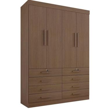 Imagem de Guarda Roupa Mônaco Plus Castanho 4 Portas 8 Gavetas D?doro