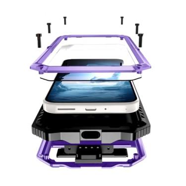 Imagem de Lunivop Capa para Google Pixel 10 Pro XL de metal resistente para proteção de tela integrada à prova de poeira de grau militar resistente 2025 (6,8 polegadas/roxo)
