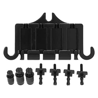Imagem de QANYEGN 4 ponte de hardtail de corda, peças de ponte de metal, substituição de traseiro de selas com parafusos para baixo de jazz elétrico Bass Jazz (Black)