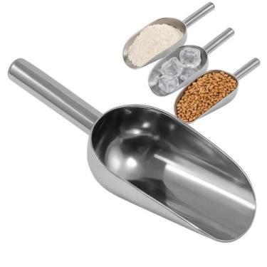 Imagem de Pá De Gelo Concha Pegador Multiuso Cereais Grãos Ração Inox - CLINK