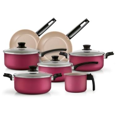 Imagem de Panelux Jogo de Panelas 7 peças Magnific Cereja Antiaderente