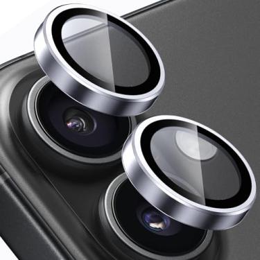 Imagem de Compatível com protetor de lente de câmera iPhone 17 [1 conjunto], protetores de lente individuais, vidro temperado ultrafino resistente a arranhões com bordas de alumínio, para telefone Apple iPhone