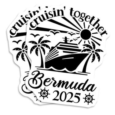 Imagem de Cruisin Together Bermudas 2025 Ímãs - Lembrança de férias de navio de cruzeiro - Viagem em família - ímã de geladeira - presente para amantes - 12 cm pacote com 2 - EPLM0088