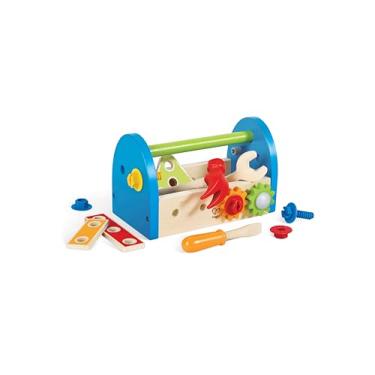 Imagem de Conjunto de caixa de ferramentas e acessórios para brincar, Fix It, de madeira, para crianças, da Hape
