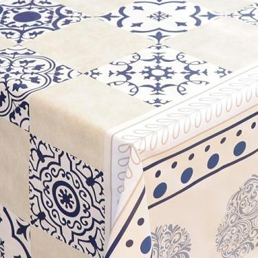 Imagem de Toalha De Mesa Plastica Termica Impermeavel Para Lugares Protecao E Decoracao(Moderno Azulejo,4 cadeiras 1,50x1,40)