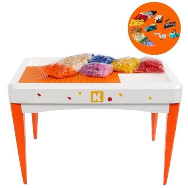 Imagem de Mesa De Experiência Com Blocos De Montar 300 Peças Brinde - Keep Play