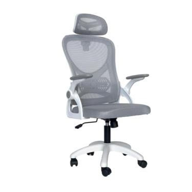 Imagem de Cadeira para Escritório Office Columbus Branca com Tela Mesh Branco/Cinza