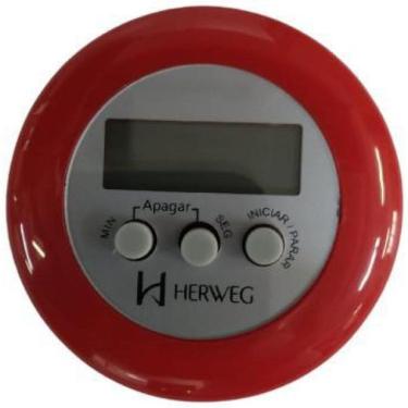 Imagem de Timer Digital Regressivo Herweg Vermelho 3308-711