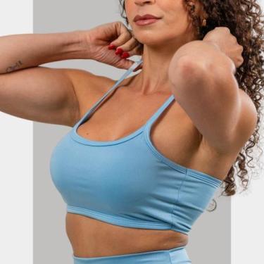 Imagem de Top Academia Nadador Alça Fina Fitness sem Bojo Liso Sutiã para Valori