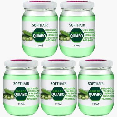 Imagem de Kit 5 Baba De Quiabo Soft Hair Hidratação Brilho Capilar Natural Vegan