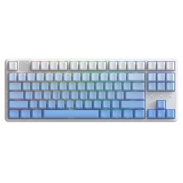 Imagem de IROK NA87PRO Teclado magnético com fio de 87 teclas, RGB, teclado para jogos com gatilho rápido de troca a quente para Win/Mac/Gamer, branco
