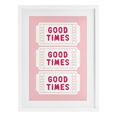 Imagem de Stupell Industries Good Times Ticket Stubs Impressão emoldurada branca sob vidro, design por Lettered and Lined, 20 x 14