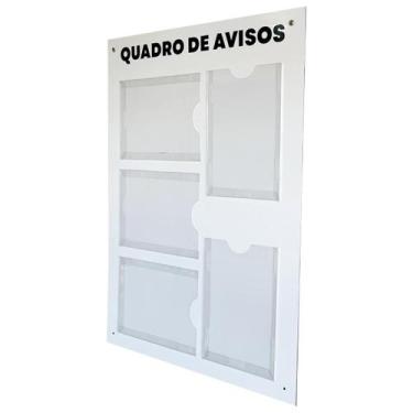 Imagem de Quadro Aviso Gestão Á Vista Vertical Gestão 5 Displays A4 Acm Branco P