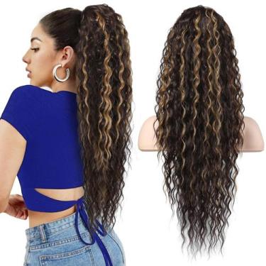 Imagem de Extensão de rabo de cavalo FLUFYMOOZ 66 cm, estilo boêmio, sintético