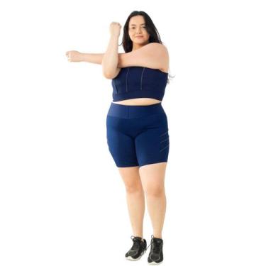 Imagem de Conjunto Fitness Feminino Plus Size G1 Top e Short Compressão  Preto o