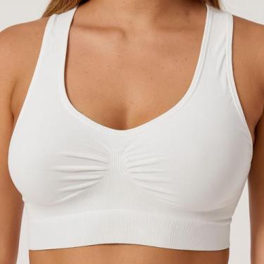 Imagem de Top Selene Sem Costura Esportivo Microfibra S/ Bojo Reforçado Nadador 