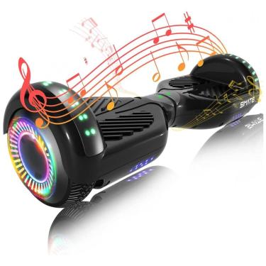 Imagem de Hoverboard SIMATE Preto 6,5&quot; com Bluetooth, Luzes LED e Certificação UL2272 – Até 12,8 km/h, Autonomia de 12,8 km
