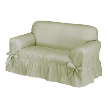 Imagem de Capa De Sofá 2 Lugares Avulso Gorgurão Maquinetado - Cáqui