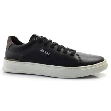 Imagem de Sapatênis de Couro Masculino Ferracini Gold 2075, Preto, 41