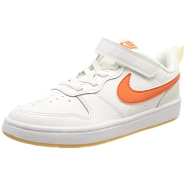 Imagem de NIKE Tênis de ginástica masculino Court Borough Low 2, Branco laranja Summit Sail 114, 5.5 Big Kid