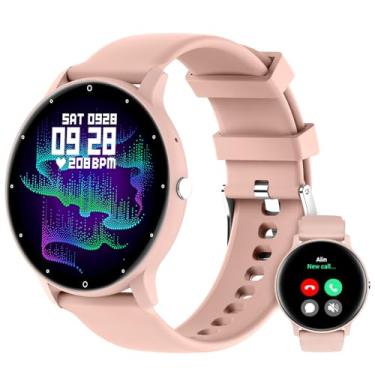 Imagem de Smartwatch Relógio Inteligente Tela Full Touch 1.28" Resistente à Água IP67 com Faz e Recebe Ligações, Modos Esportivos e Recebimento de Notificações‎(2 tiras) (cor-de-rosa)
