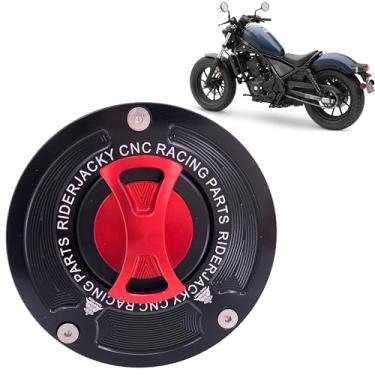 Imagem de Riderjacky Compatível com tampa de combustível sem chave de liberação rápida Honda CG150 Titan Mix 2014-2016| CMX 300 500 Rebel 2017-2024 | CMX1100 Rebel 21-24 | Macaco 125 18-2024 | NC750X 18-23
