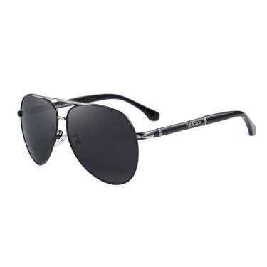 Imagem de Óculos de sol vintage de ponte dupla de metal para homens e mulheres, óculos de sol aviador clássicos retrô para dirigir ao ar livre uso diário, Armação preta/lente preta, Lens Width: 64 Millimeters