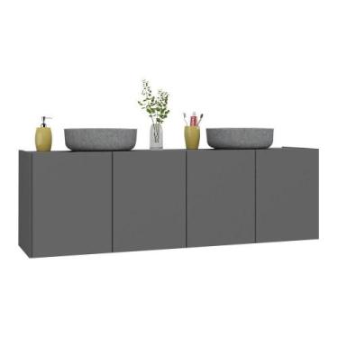 Imagem de Gabinete De Banheiro 123,5cm Suspenso 4 Portas Multimóveis Mp5047 Graf