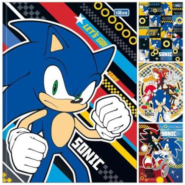 Imagem de Kit C/ 4 Caderno Sonic TILIBRA Universitário BROCHURA - 80 Folhas