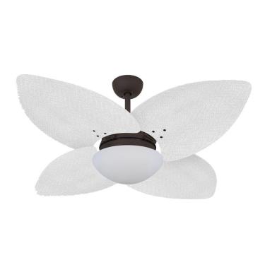 Imagem de Ventilador De Teto Kovalski Marrom Texturizado 4 Pés Palmae Branco 220V