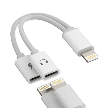Imagem de Adaptador Lightning duplo para iPhone, carregador de dongle, conector de fone de ouvido, conector de carregamento de áudio 2 em 1, divisor de cabo auxiliar para Apple MFI certificado duplo para 14 13
