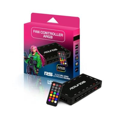 Imagem de HUB CONTROLADORA 6 PWM E 7 ARGB COM CONTROLE ROUND5 PRETO R5-CONTROLLER-ARGB-B-2207