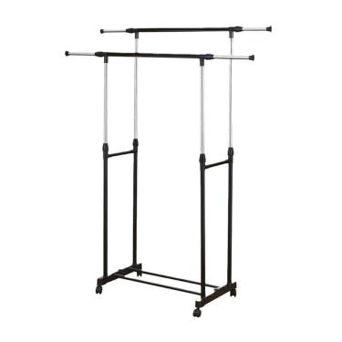 Imagem de Arara Dupla Ferro, Aco Inox E Plastico Pp 140 Cm X 42 Cm X 1