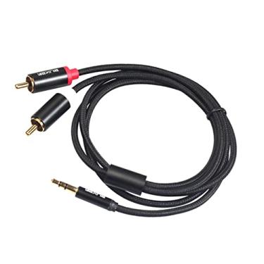Imagem de Xiaojikuaipao Cabo conector de áudio de microfone RCA de 3,5 mm - Cabo de qualidade de som sem perdas de 1,8 m com 2 adaptadores RCA para XLR - para amplificadores e mixers KTV domésticos