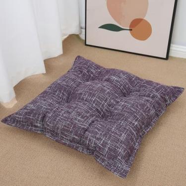 Imagem de SINSOSSO Almofada de cadeira grande, espessa, 55,88 cm, enchimento de espuma viscoelástica quadrada antiderrapante para suporte de costas de escritório/ioga interna/assentos no chão, roxo, 1 peça
