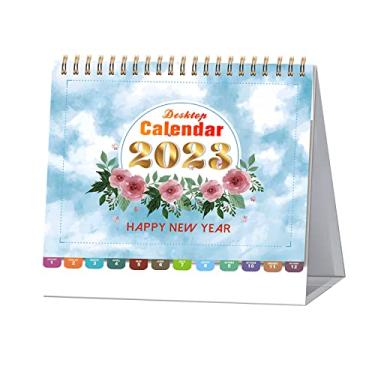 Imagem de dalisp Calendário de mesa 2023 Standing Flip 2023 Calendário de mesa com notas Coluna r Planejamento Organização Agenda diária Suit r Home School Office Table Desk Decoion
