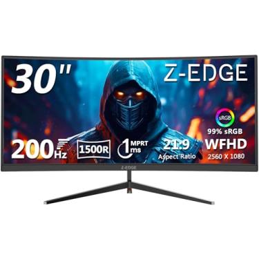 Imagem de Monitor curvo Z-Edge 144Hz/200Hz de 30 polegadas para jogos, monitor de computador 1080p, UG30 21:9 ultralargo