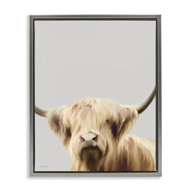 Imagem de Stupell Industries Hair Highland Cropped Portrait Black Framed Floater Canvas Wall Art, design by House Fenway, 30 x 25