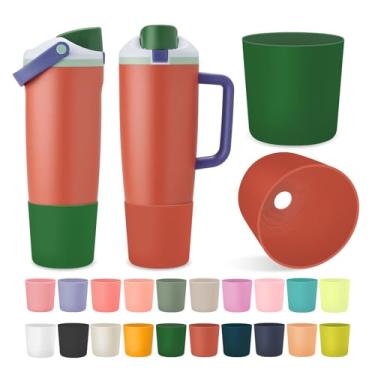 Imagem de Kaitiaki 2 peças de bota superior de silicone para Owala 1,134 g 850 g FreeSip Sway Tumblers, acessórios de manga inferior de garrafa antiderrapante para a maioria dos suportes de copo de carro, livre