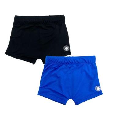 Imagem de Kit 2 Sungas Boxer Lisas com Cordão Verão Praia Piscina Verão Sunga Bo