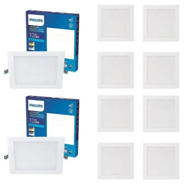 Imagem de 10 Luminária Plafon Led 12w Philips 3000k Bivolt 900lm Quad., Bivolt