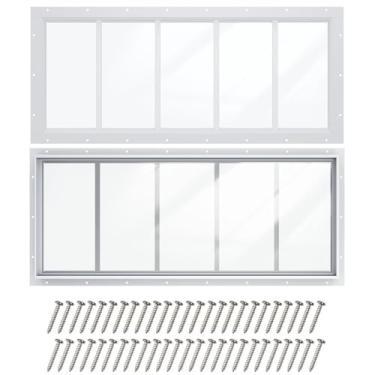 Imagem de AIRGBW Janela de popa para galpão, janela de garagem temperada fixa para casa de brinquedo, novas janelas de construção externa (25,4 x 73,7 cm 2 peças)