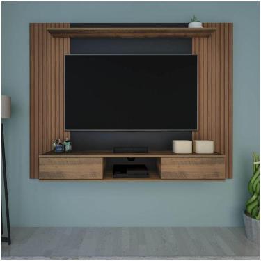 Imagem de Painel Nevada Pinho C/ Preto Tvs De Até 75" 2 Portas