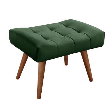 Imagem de Puff Banqueta Theo Madeira Maciça Castellar Móbile Veludo Verde