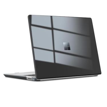 Imagem de Capa fina para laptop Microsoft Surface de 13,5 polegadas 3/4/5 versão 2022 2021 2019 com teclado de metal (modelo: 1951/1868), capa rígida de PC com encaixe protetor à prova de choque, preto fosco