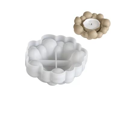 Imagem de Moldes de resina de silicone bolha, forma irregular de nuvem, molde de fundição de resina para caixa de armazenamento de joias faça você mesmo, suporte de chá para doces