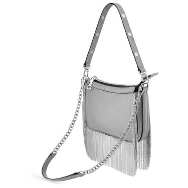 Imagem de Bolsas femininas de couro genuíno premium, bolsa tiracolo de designer, bolsas transversais pretas versáteis e modernas, Cinza, Clássico