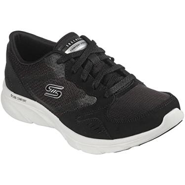 Imagem de Skechers Women's Relaxed Fit D'Lux Comfort - Plenty Success Sneakers, Black/White, 7.5 M