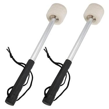 Imagem de LiebeWH Baquetas de Cabeça de Feltro de lã, Martelo de lã Durável, Cabo de Borracha Texturizada, Ideal para Profissionais e Estudantes, 31 X 5 Cm